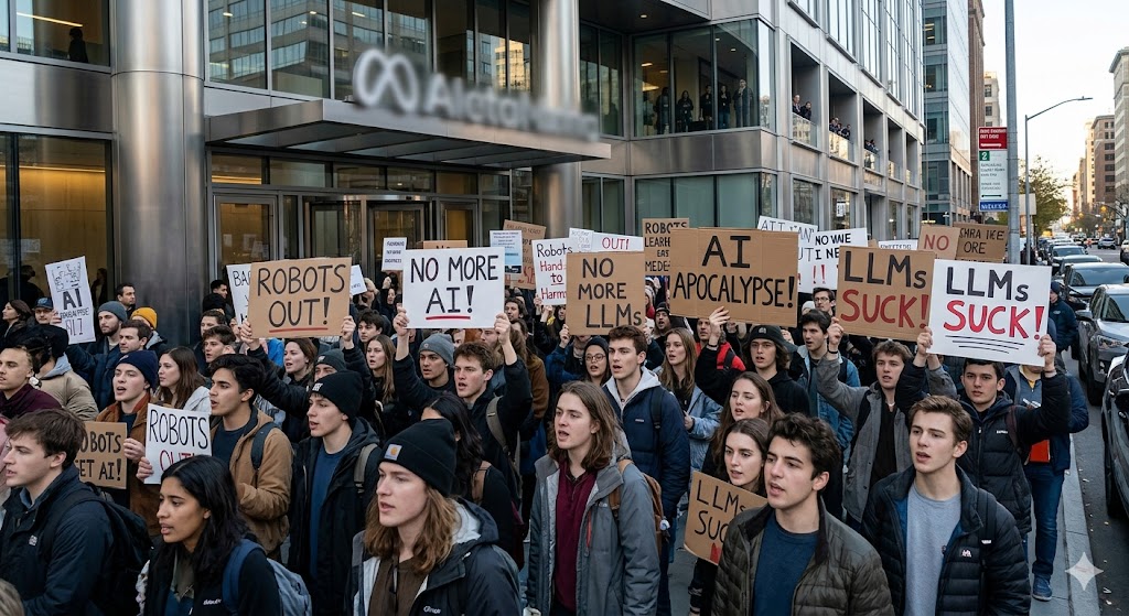 AI Job Cut Protesters