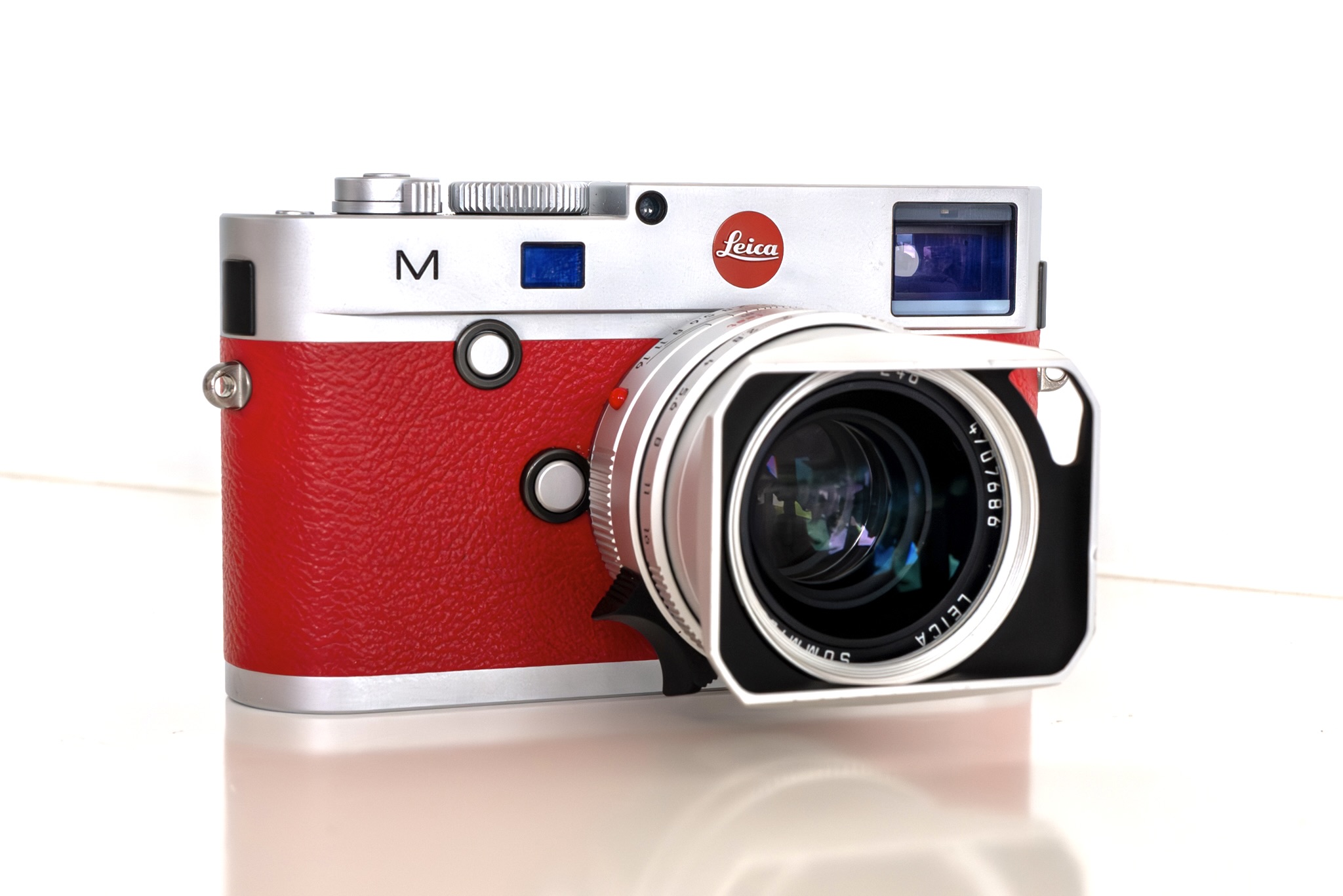 Leica M with red leather wrap