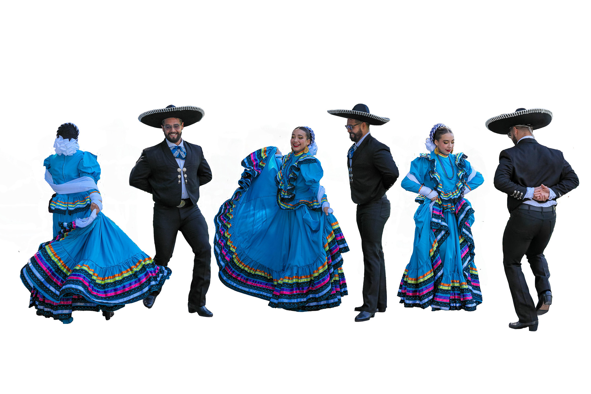 AI-assisted learning example: a composite image of dancers